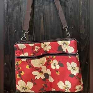 Floral Red Shoulder/laptop Bag